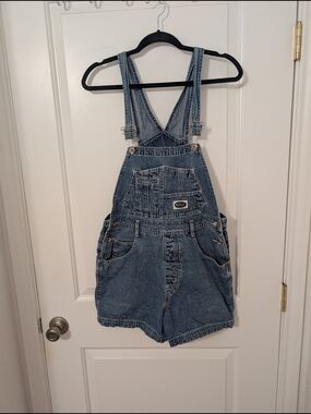 Vintage RVT Denim Short Overalls Size Medium